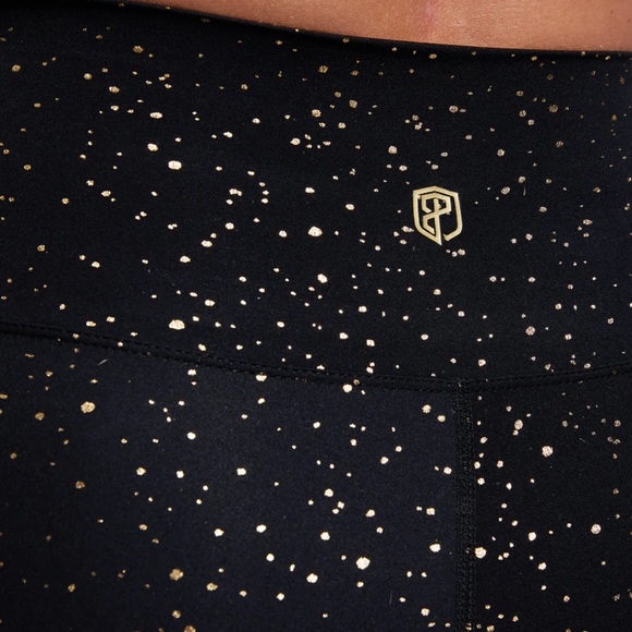 Born Primitive Synergy Legging in Black with Gold Speckled Print - Picture 5 of 8